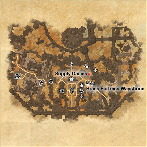 Location of Supply dailies in Brass Fortress, Clockwork City