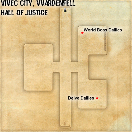 Location of the Delve and World Boss Dailies Quest Givers in Vvardenfell