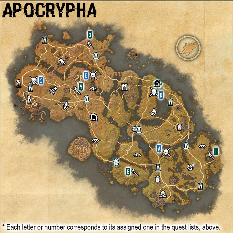 Map of Apocrypha Delve and World Boss Locations