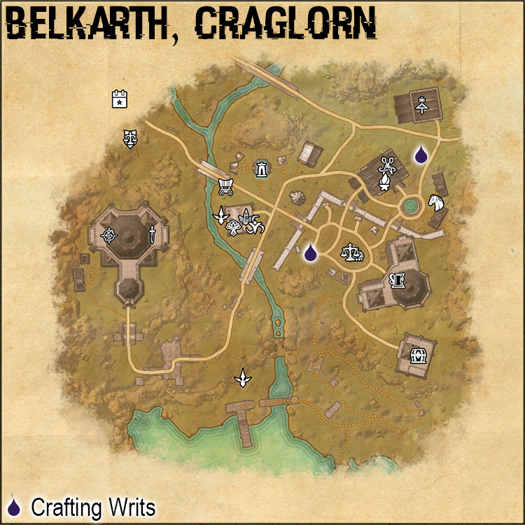 Belkarth Map of Quest Giver Locations