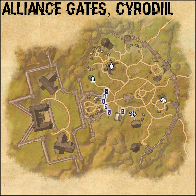 Map of Alliance Gate City Quest Givers