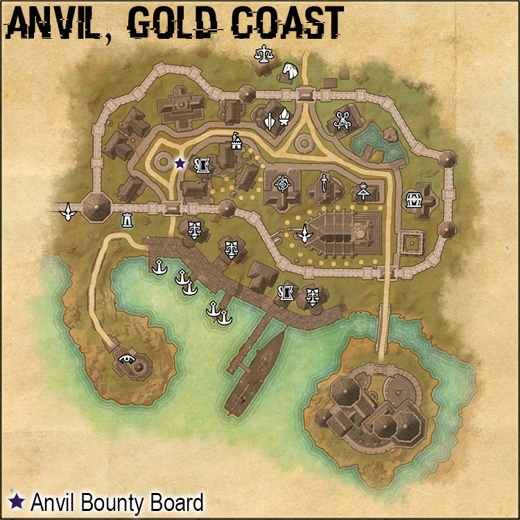 Map of Anvil Bounty Board Location