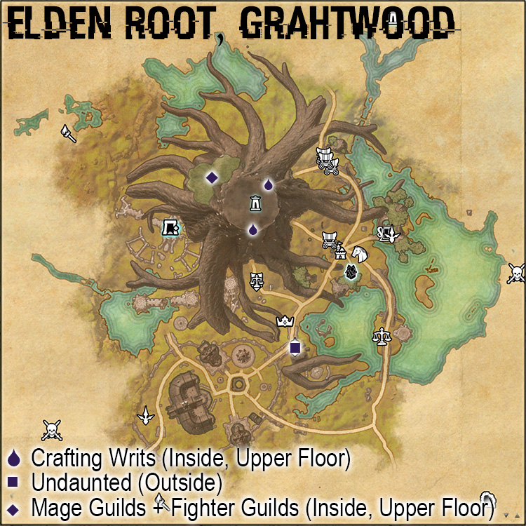 Map of Elden Root Quest Giver Locations