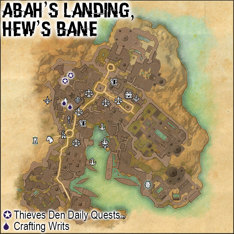 Map of Abah's Landing Quest Giver Locations