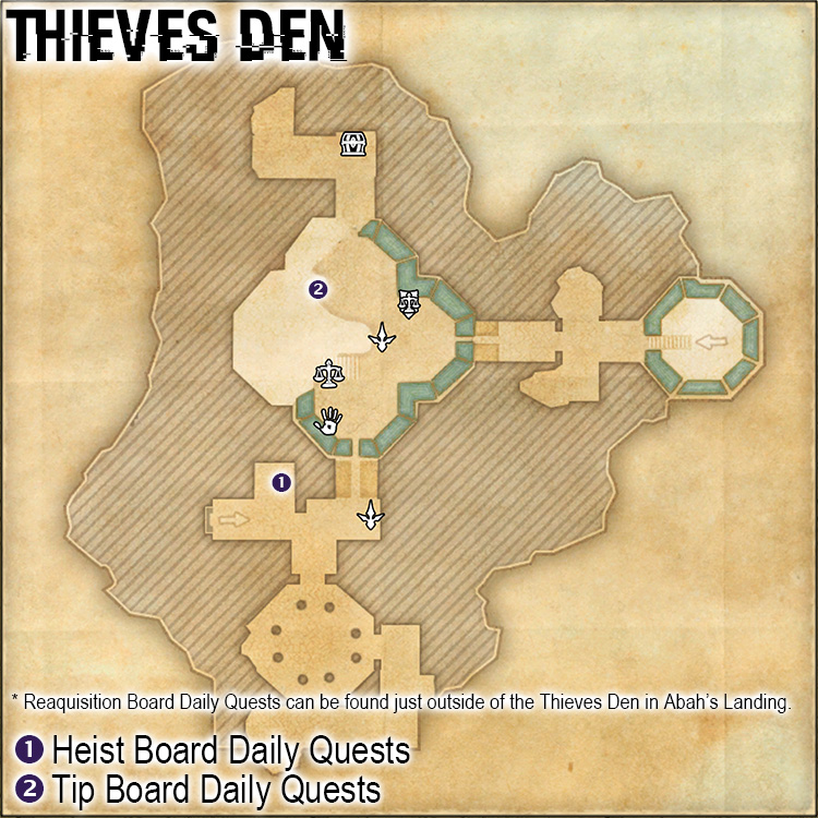 Map of Thieves Guild Quest Giver Locations