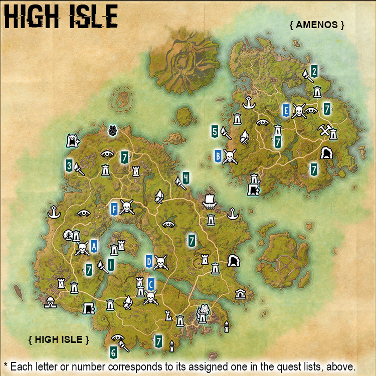 Map of Delve and Volcanic Vent and World Boss Locations