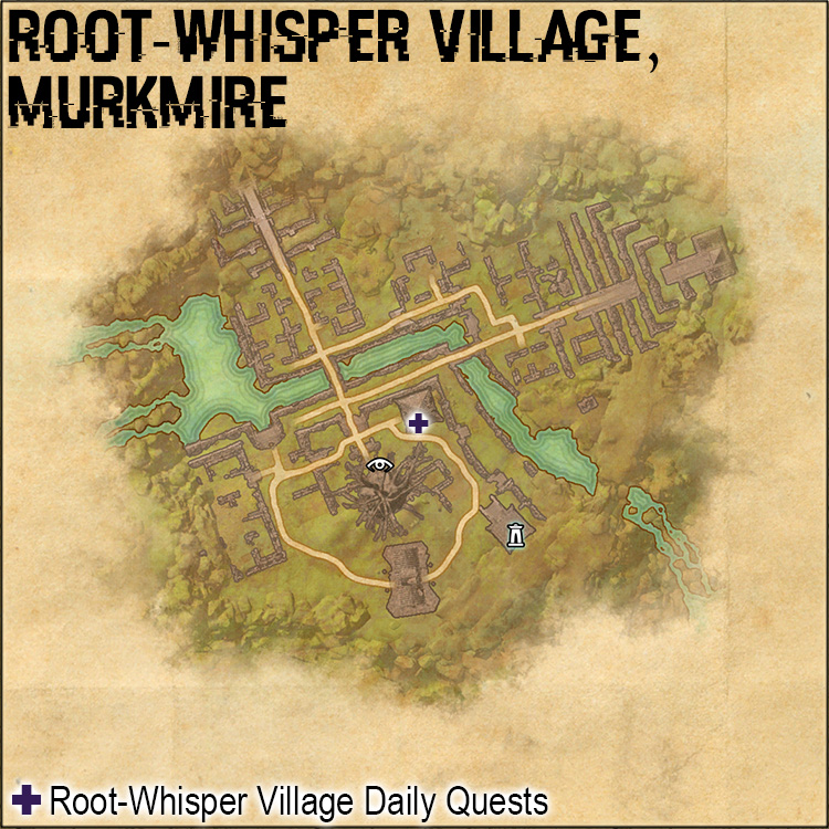 Map of Root-Whisper Village Quest Giver Locations