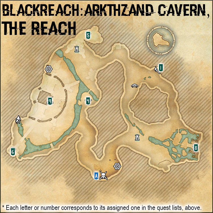 Map of Arkthzand Cavern Delve and World Boss Locations