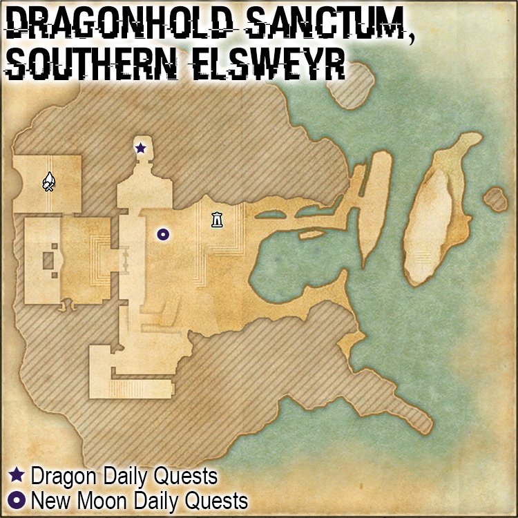 Map of Dragonhold Sanctum Quest Giver Locations