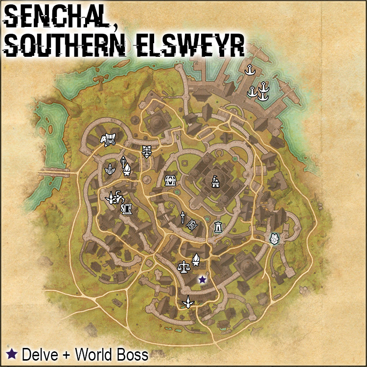 Map of Senchal Quest Giver Locations