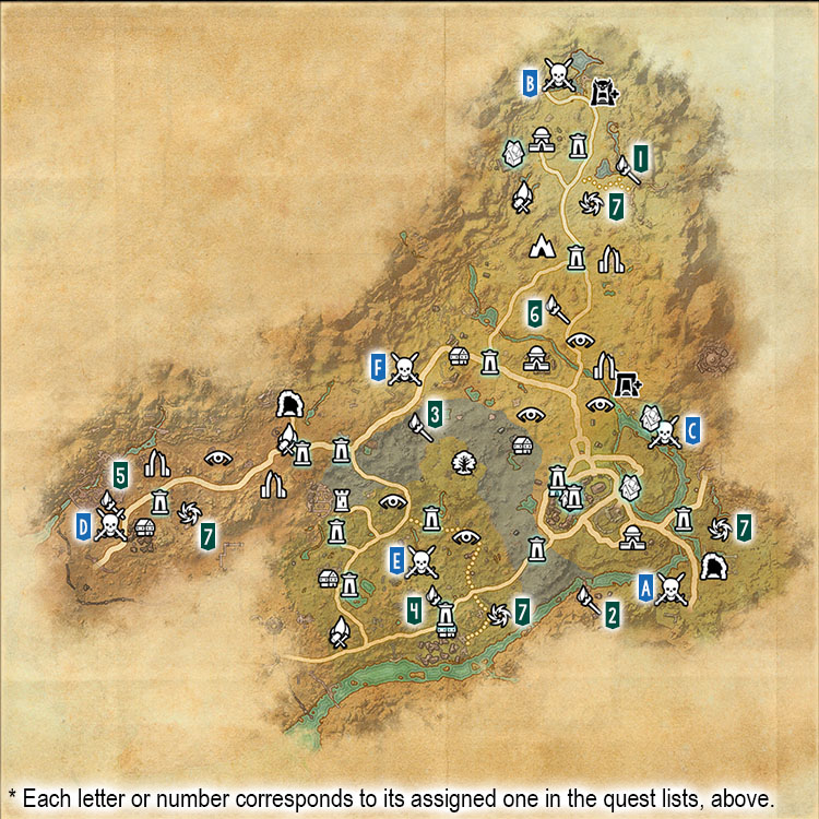 Map of Delve and World Boss Locations