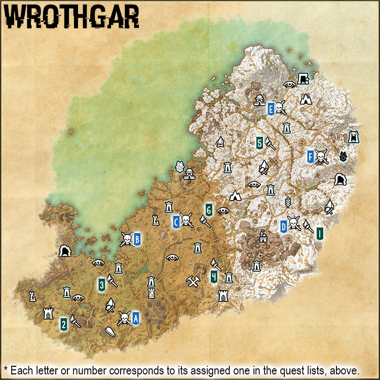 Map of Delve and World Boss Locations